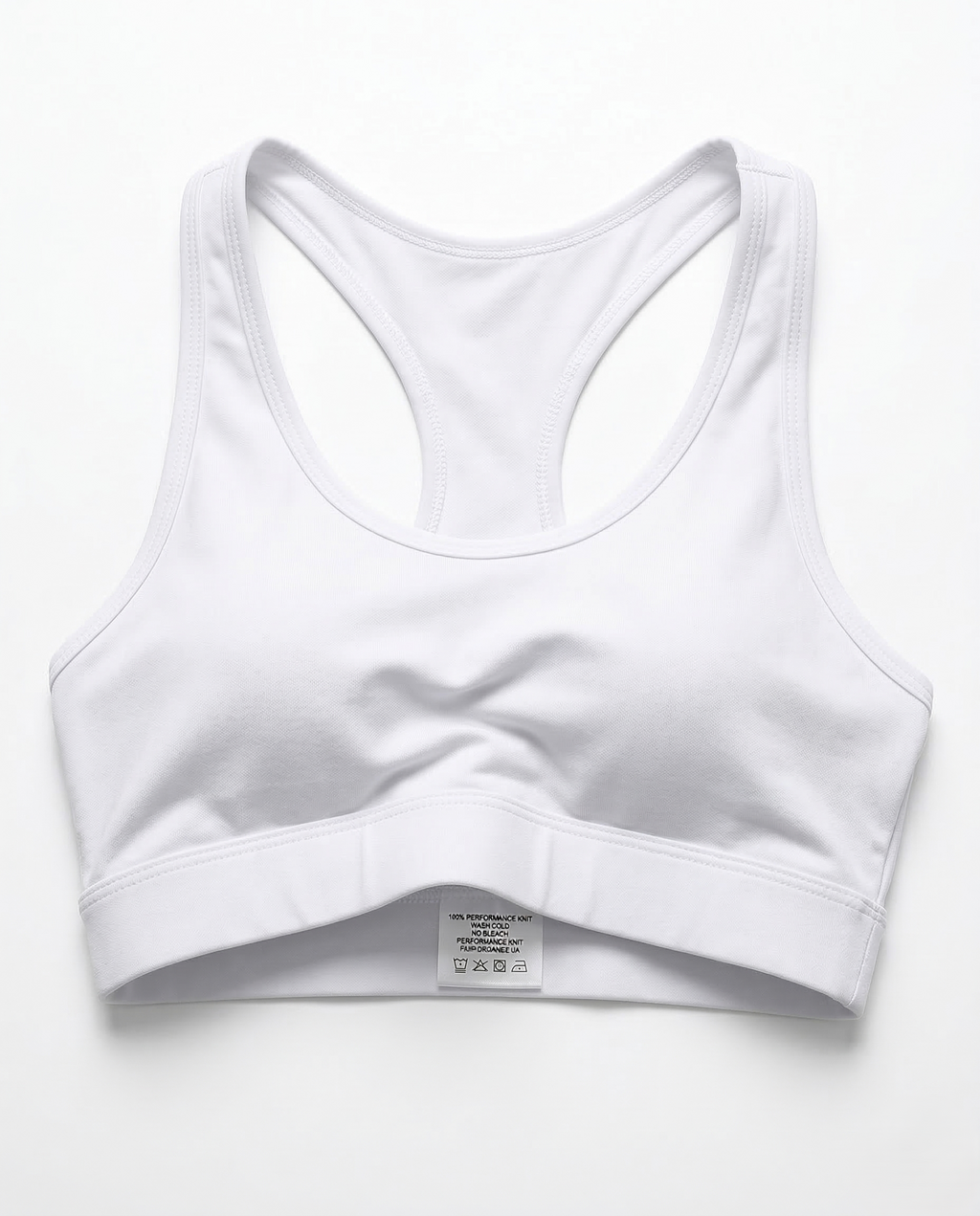 Active Comfort Sports Bra in sleek racerback design offering soft, breathable support for high-impact and everyday activities