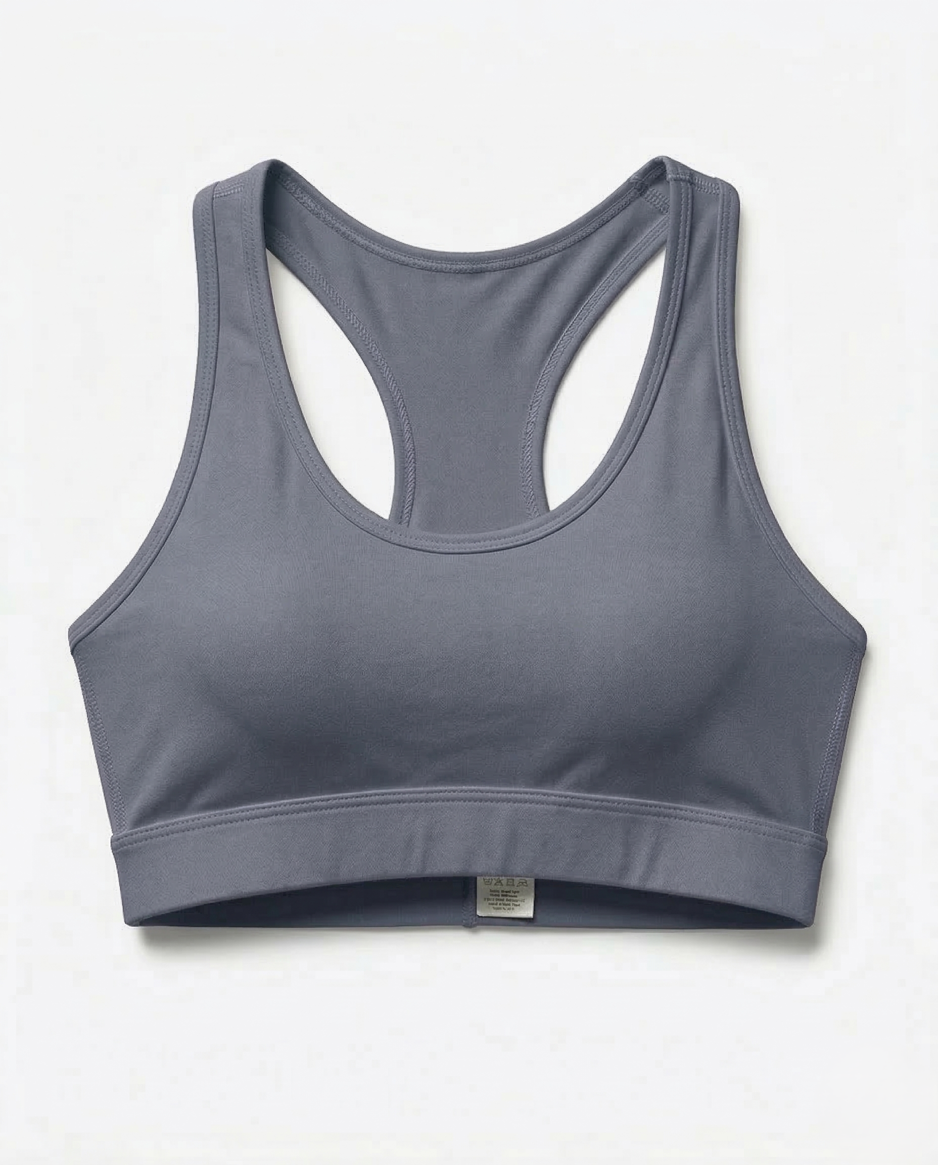 Active Comfort Sports Bra in black with racerback design and discreet back pocket for support and flexibility during workouts