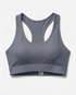 Active Comfort Sports Bra in black with racerback design and discreet back pocket for support and flexibility during workouts