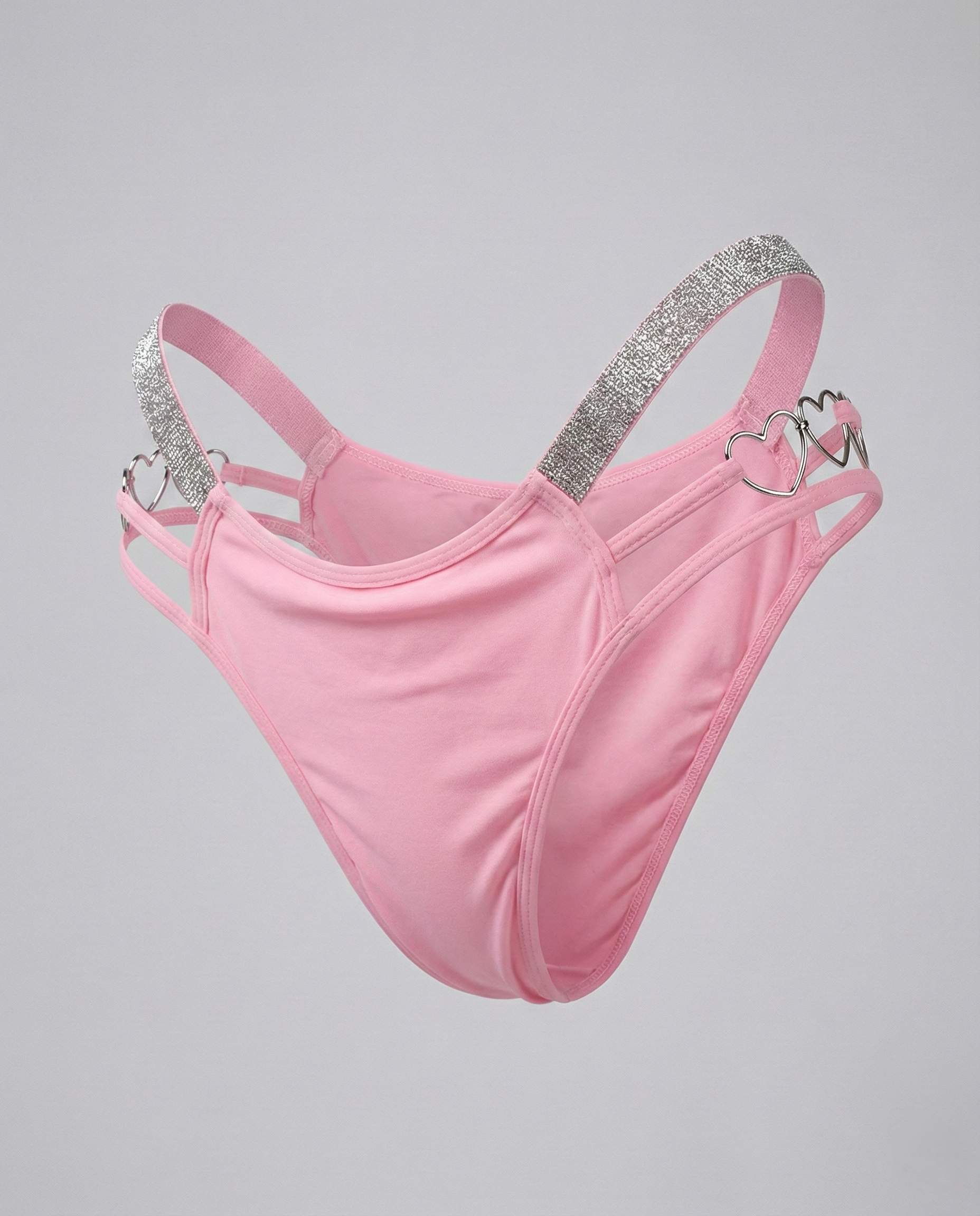 Heart-shaped plus size thong with embroidered waist, mid-rise fit, and breathable stretch fabric for comfort and seduction