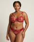Elegant lace push-up bra set with soft cotton-lined cups and matching panty for enhanced curves and all-day comfort