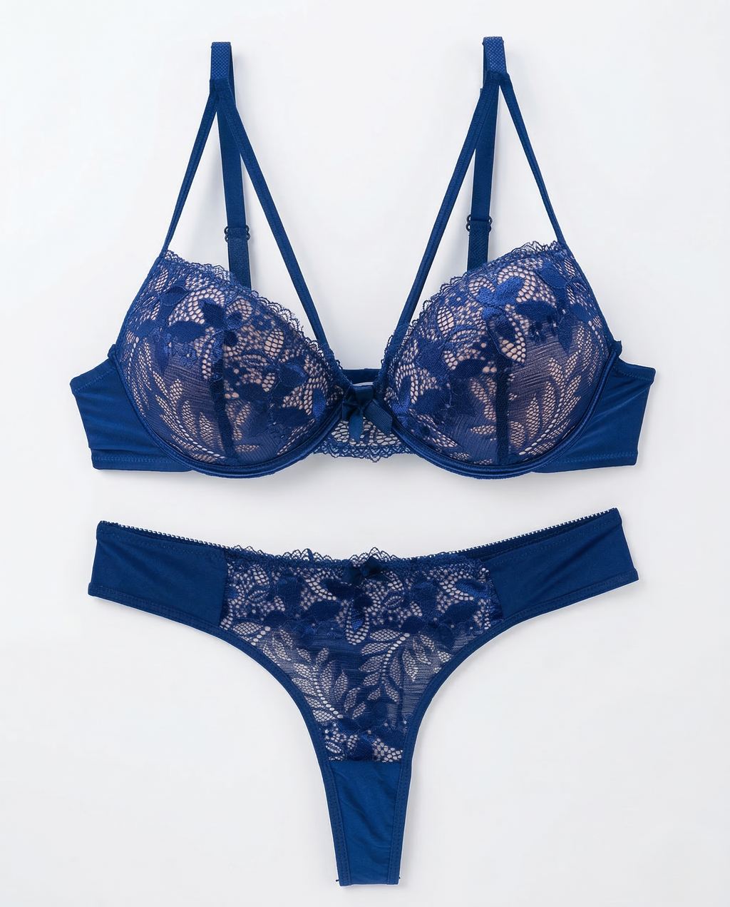 Elegant lace push-up bra set with delicate detailing and sculpting comfort for enhanced curves