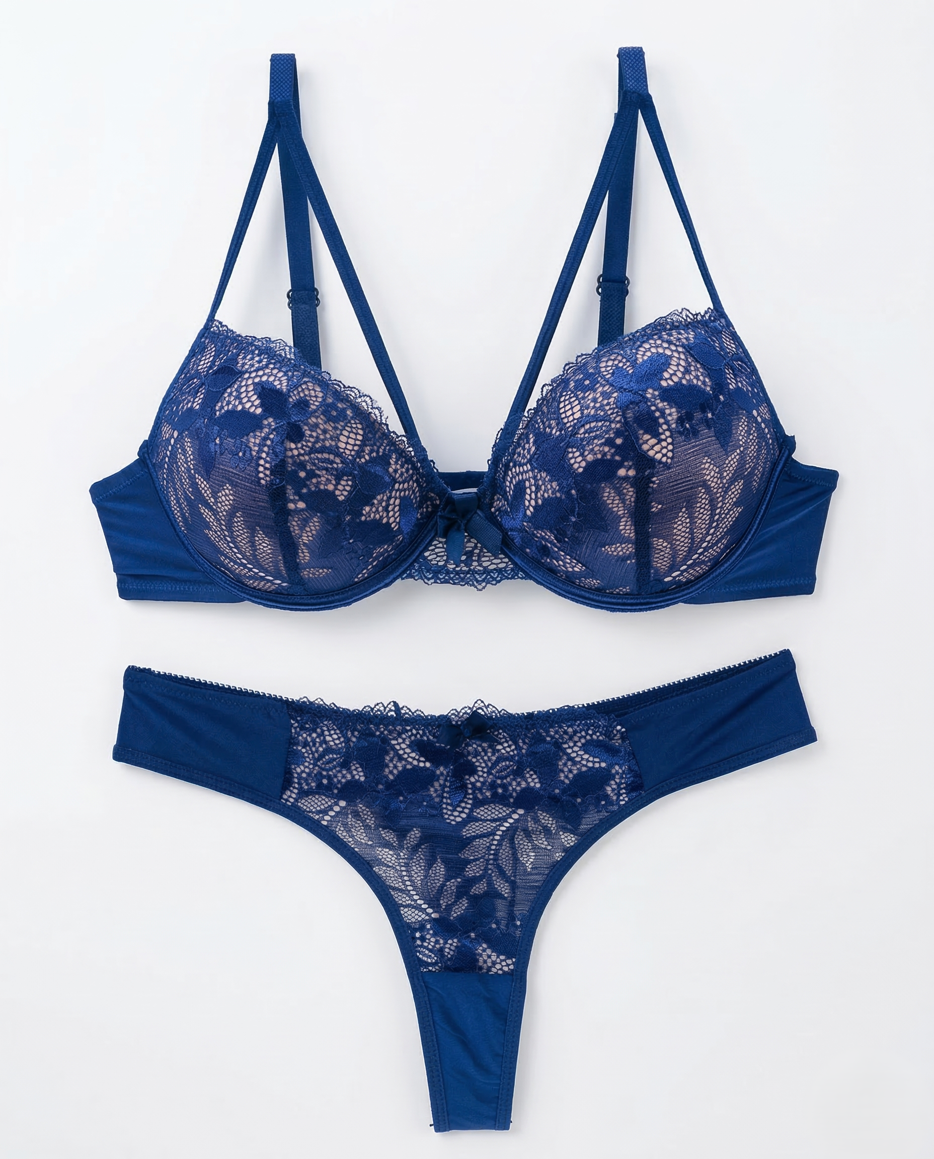 Elegant lace push-up bra set with delicate detailing and sculpting comfort for enhanced curves
