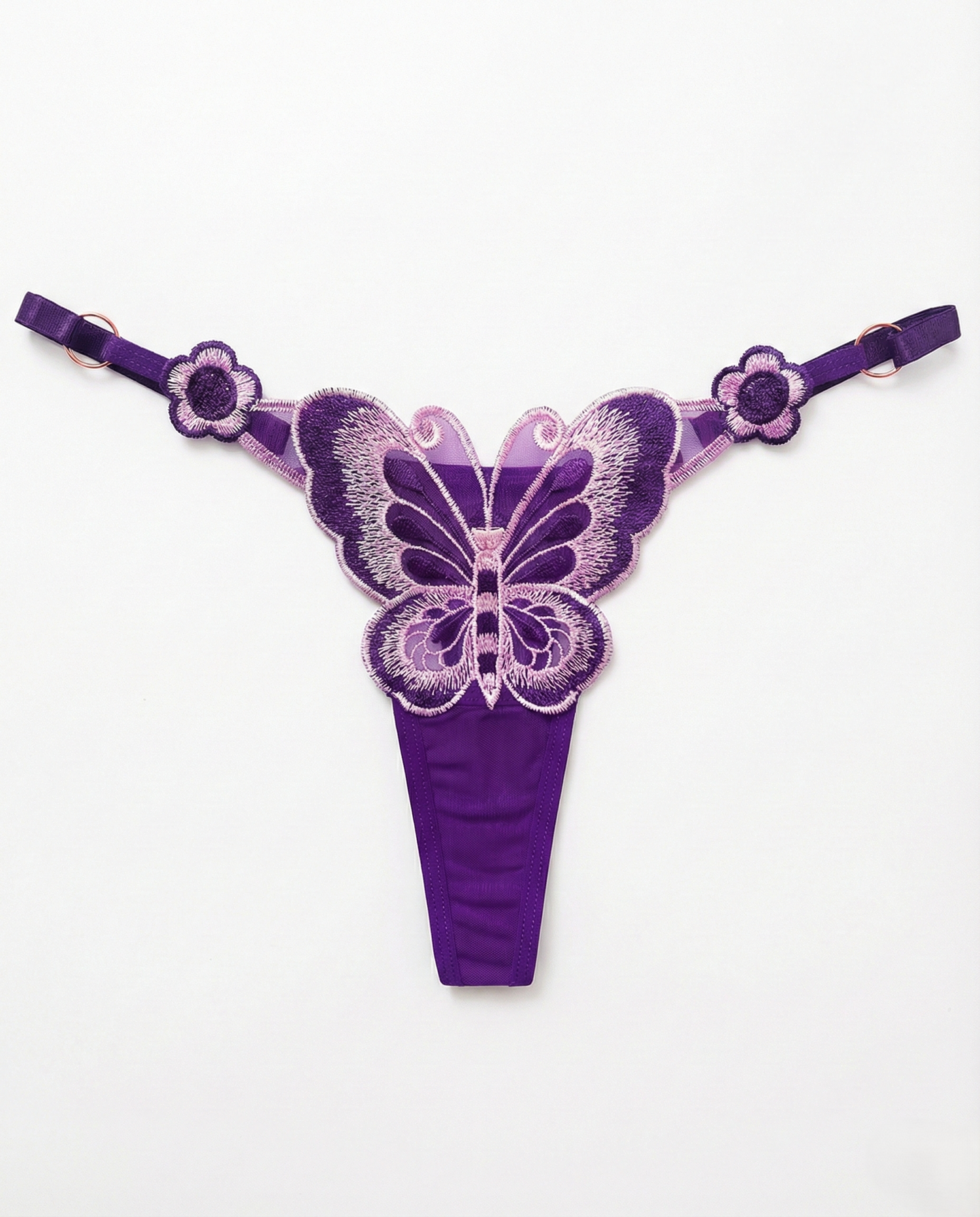Lace Sheer Thong low-rise sheer lingerie with embroidered pearl accents and minimal coverage