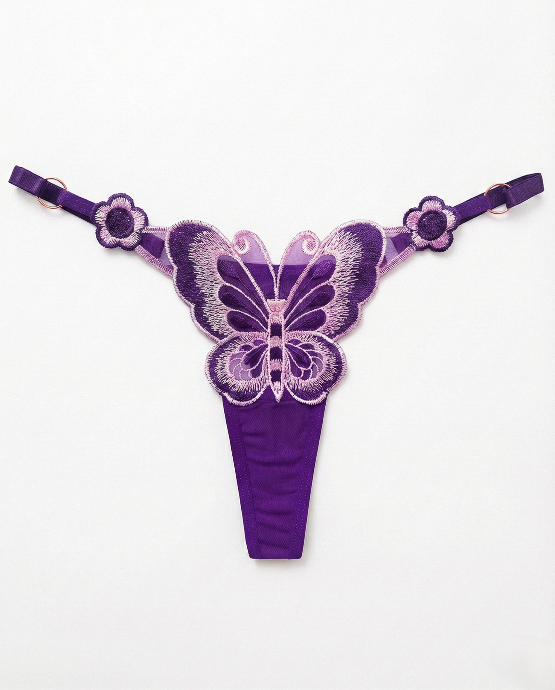 Lace Sheer Thong low-rise sheer lingerie with embroidered pearl accents and minimal coverage