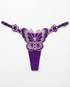 Lace Sheer Thong low-rise sheer lingerie with embroidered pearl accents and minimal coverage