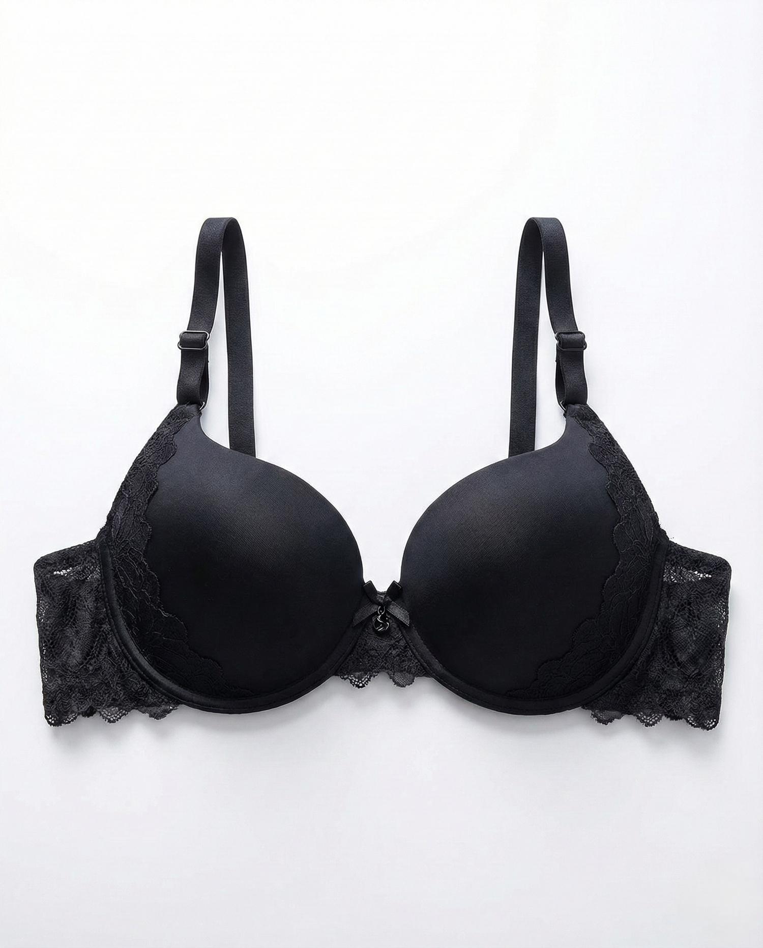 Luxe Lace Bow Bra wire-free 3/4 cup lace bra with bow detail and adjustable straps for elegant, comfortable support