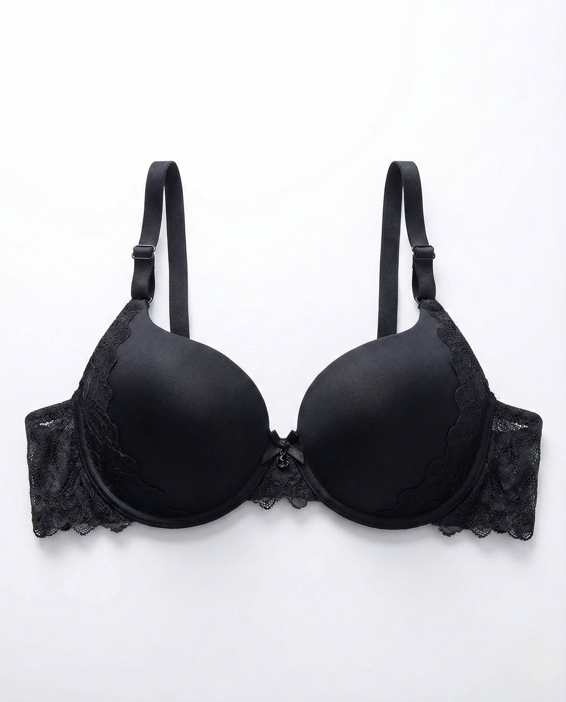 Luxe Lace Bow Bra wire-free 3/4 cup lace bra with bow detail and adjustable straps for elegant, comfortable support