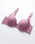 Luxe Lace Bow Bra with elegant lace, bow detail, 3/4 cup, wire-free design, and adjustable straps for comfort and style