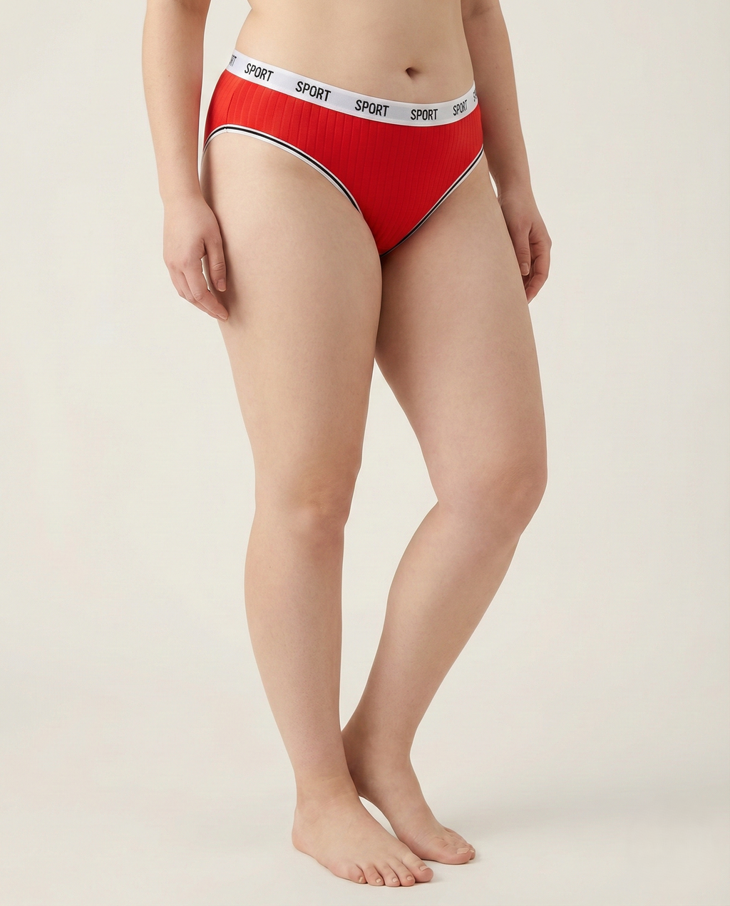 Mid-waist cotton panties in breathable seamless fabric with elastic waistband for everyday comfort