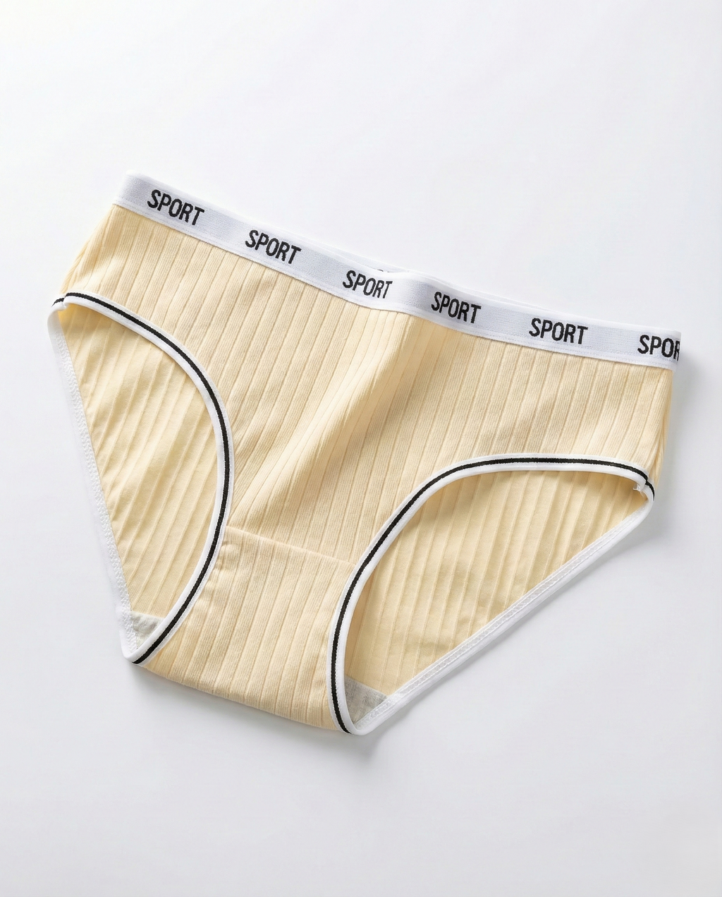Mid-waist cotton panties in beige with seamless design for comfort and breathable daily wear