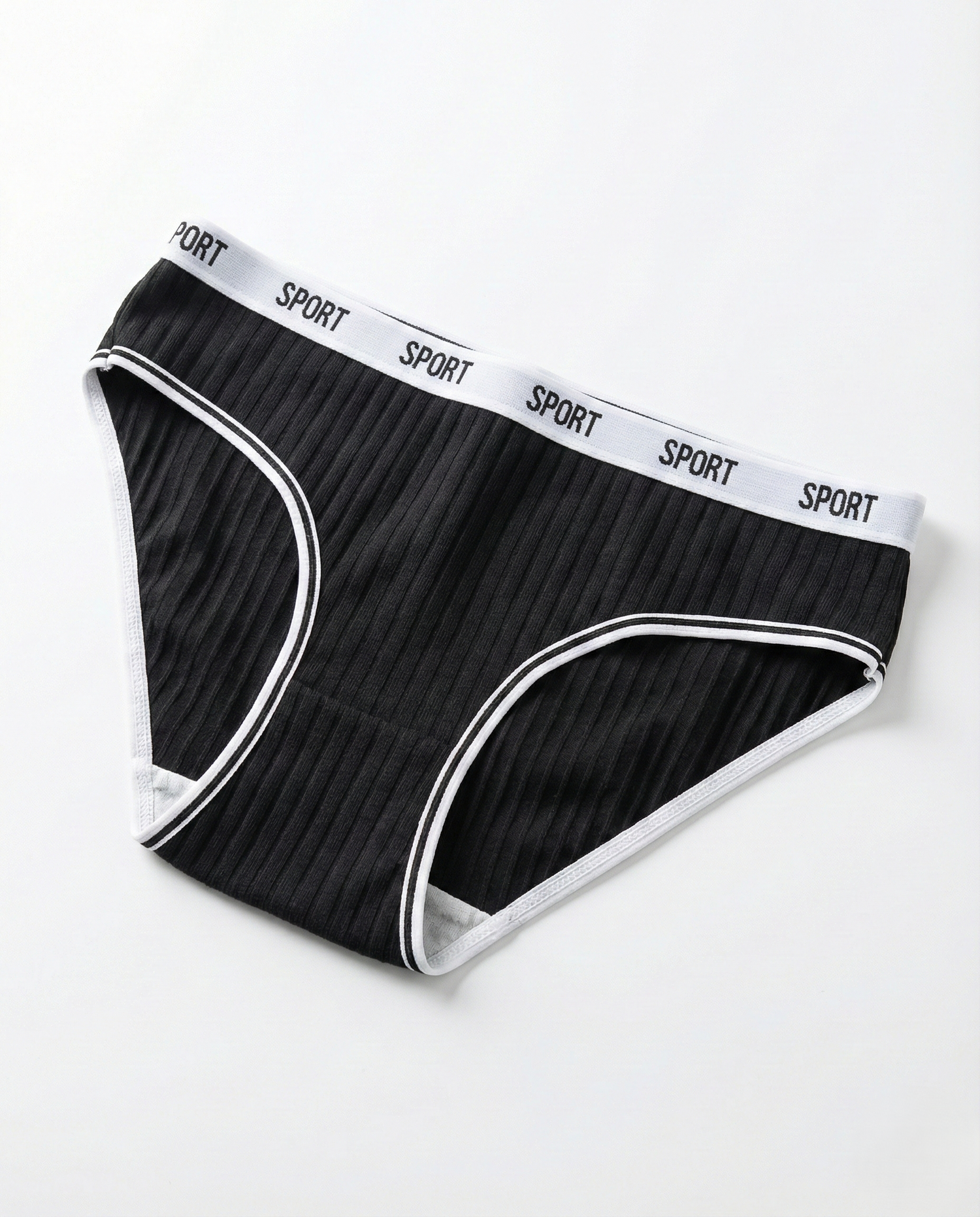 Mid-waist cotton panties in white seamless breathable fabric with flat elastic waistband for everyday comfort