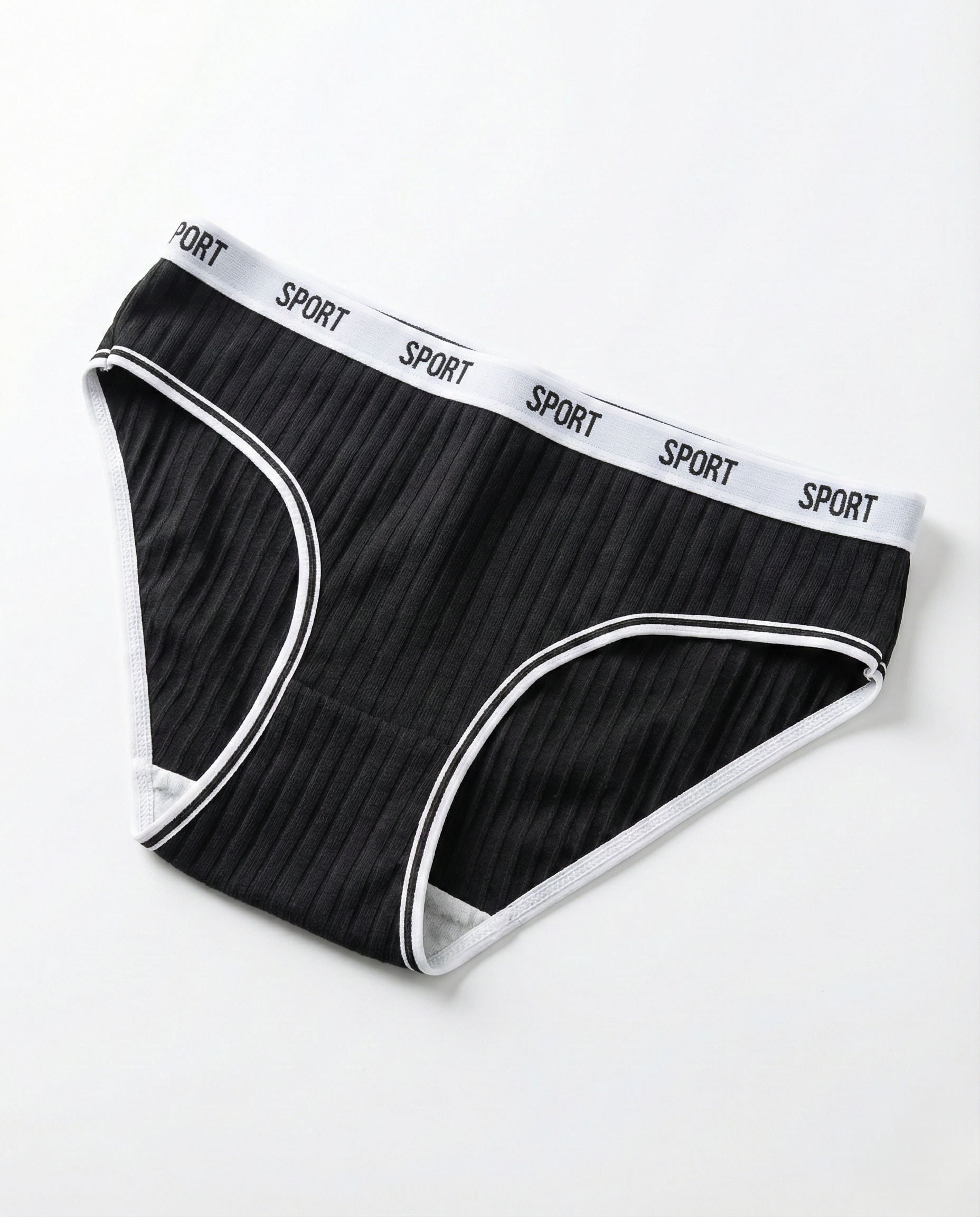 Mid-waist cotton panties in white seamless breathable fabric with flat elastic waistband for everyday comfort