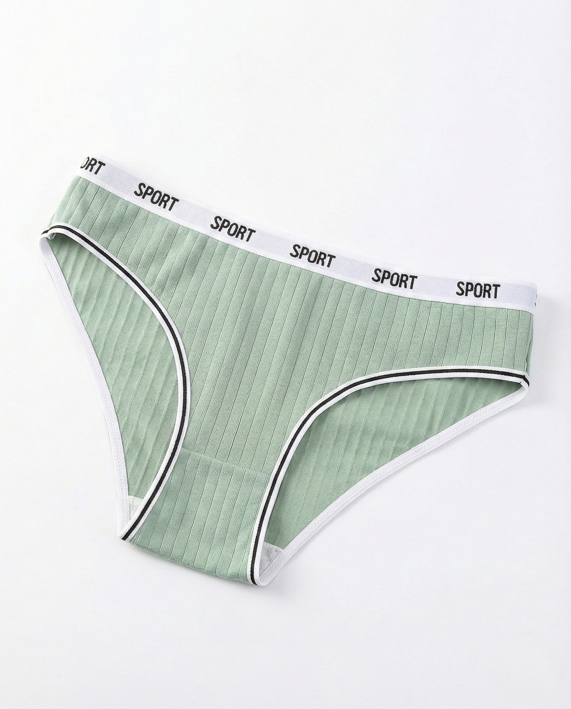 Mid-waist cotton panties in soft breathable fabric with seamless design and flat elastic waistband for daily comfort