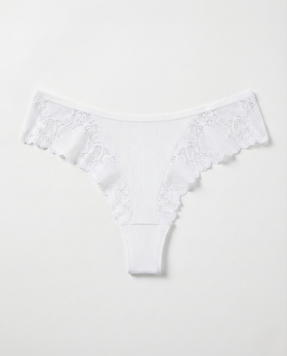 Romantic Lace Thong in delicate lace with lightweight, breathable fabric and flattering minimal back coverage for women