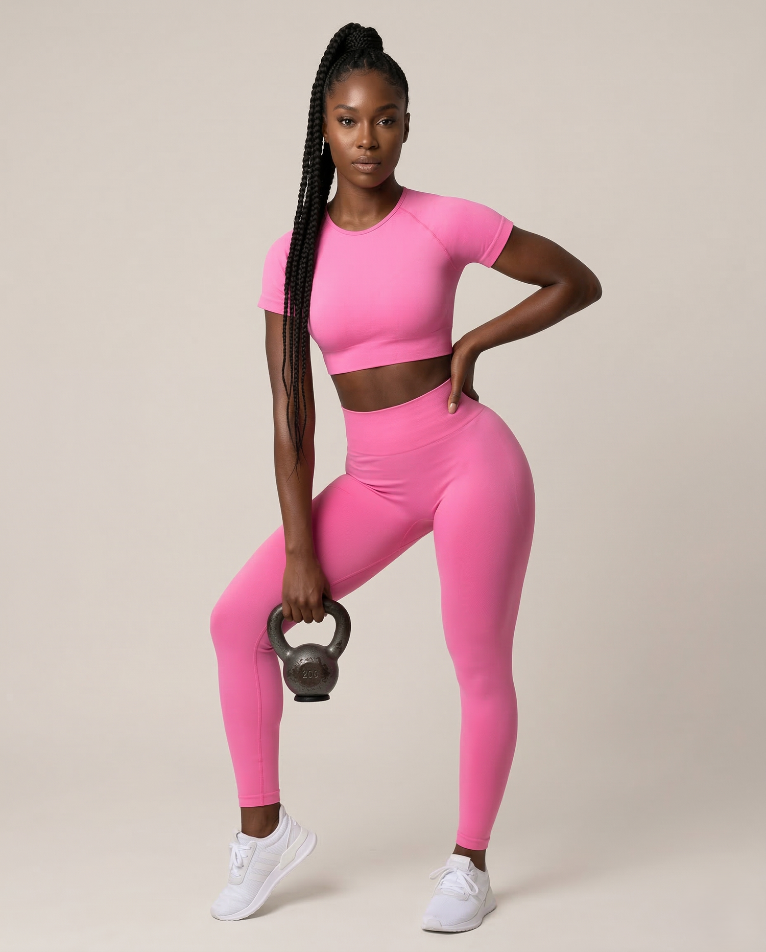 Seamless Fitness Set – Sleek Comfort for Active Women’s Workout Style Rose Pink / S