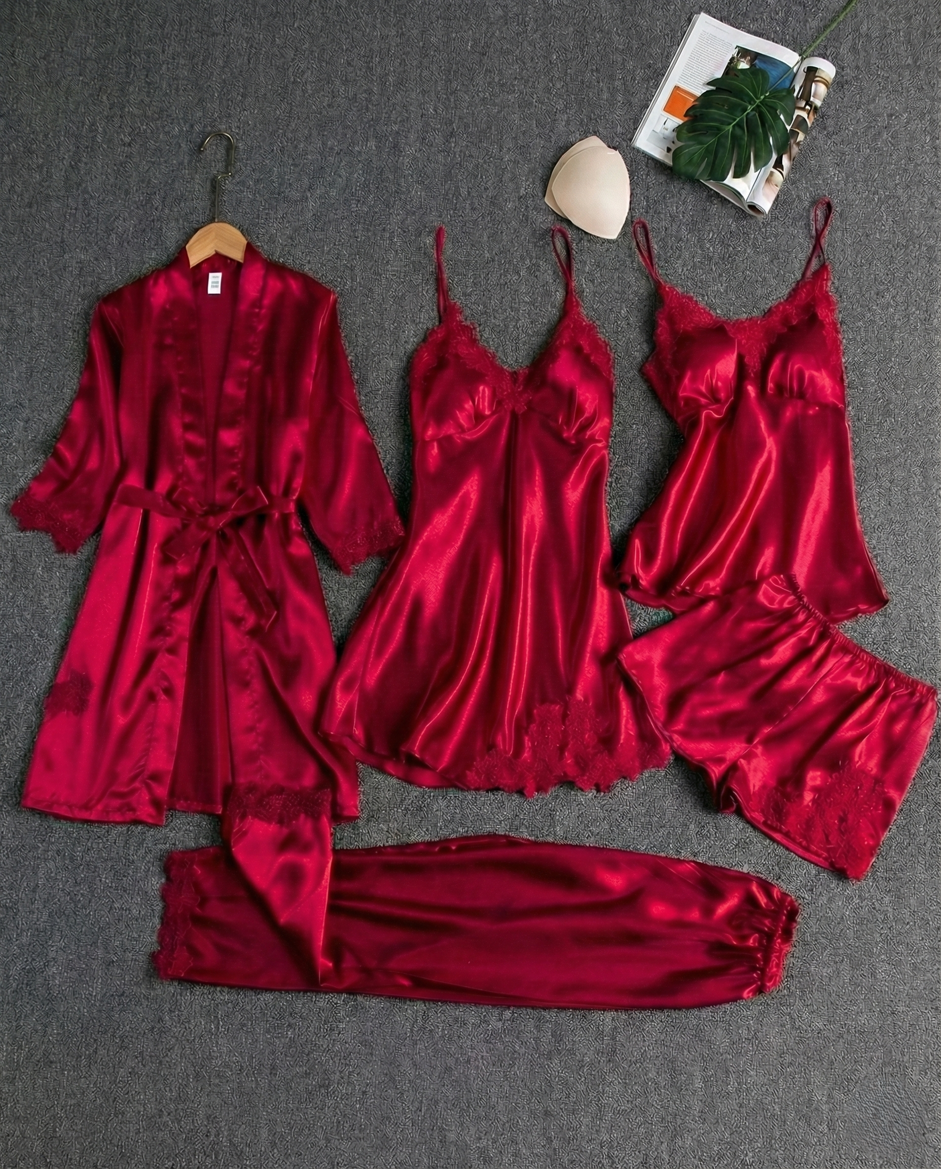 Woman wearing a soft Silk-Touch Halter Pajama Set with adjustable halter neckline and smooth fabric for comfortable sleep and lounge wear