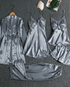 Silk-Touch Halter Pajama Set in soft, silky fabric with adjustable halter neck and matching bottoms for stylish women’s sleepwear