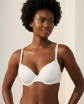 Smooth underwire bra with seamless cups and adjustable straps for lightweight support and smooth silhouette
