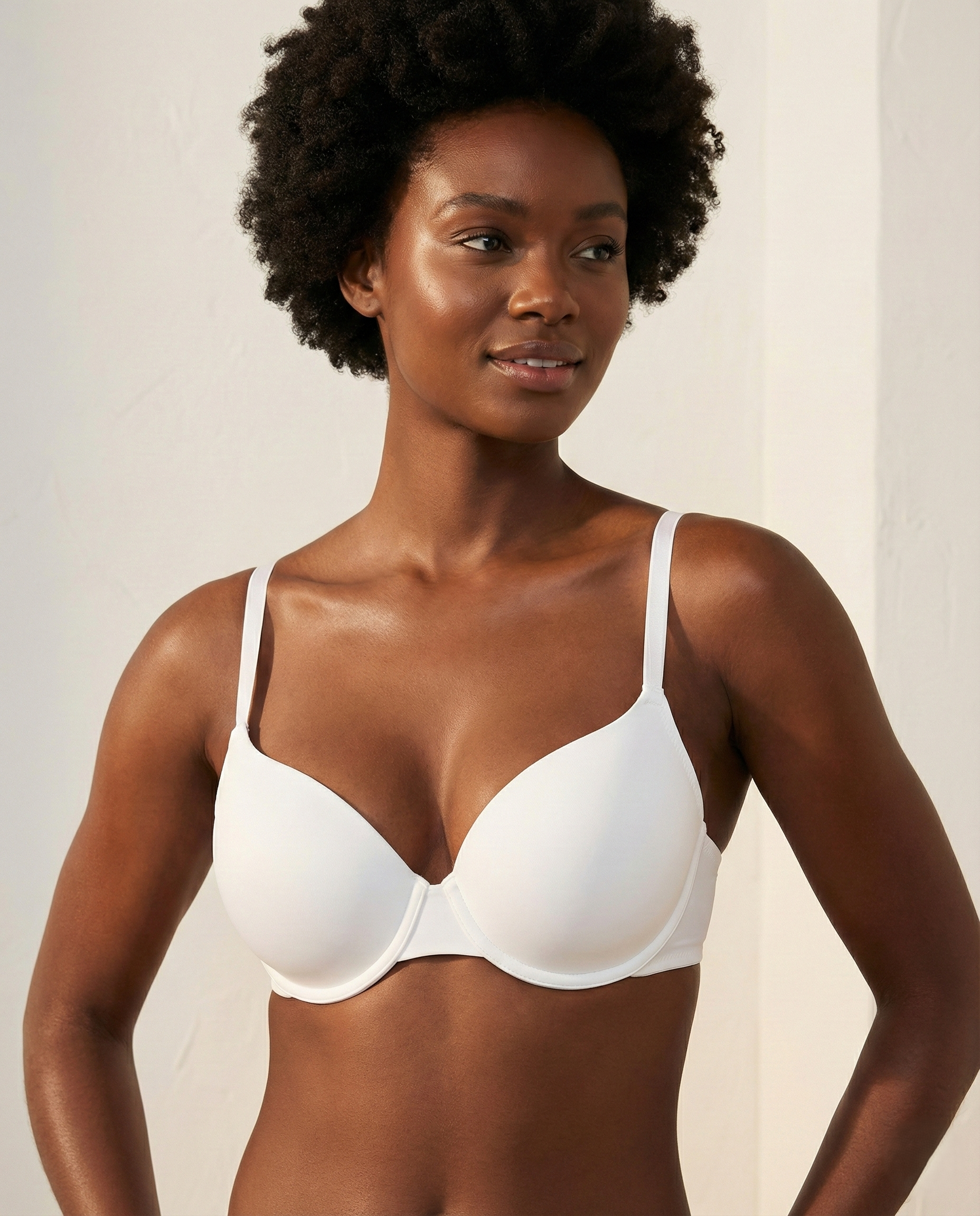Smooth underwire bra with seamless cups and adjustable straps for lightweight support and smooth silhouette