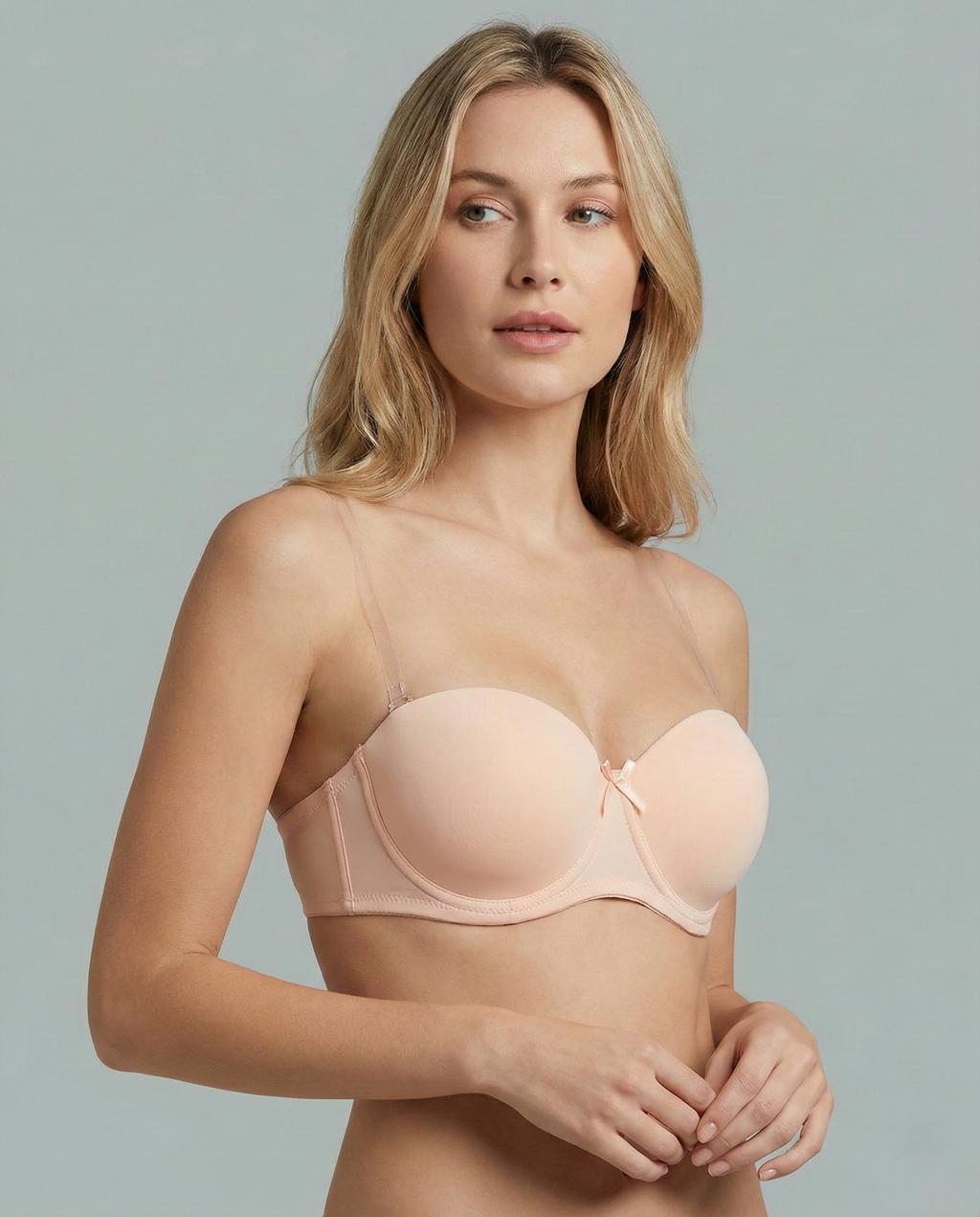 Strapless push-up bra with bold lift and seamless design for enhanced cleavage and bare shoulder looks